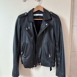 IRO Lambs Leather Black Biker Jacket